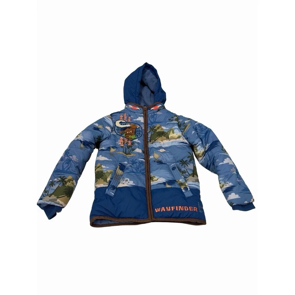 Disney Store Moana Wayfinder Maui Full Zip Hooded Puffer Jacket Sz 5/6